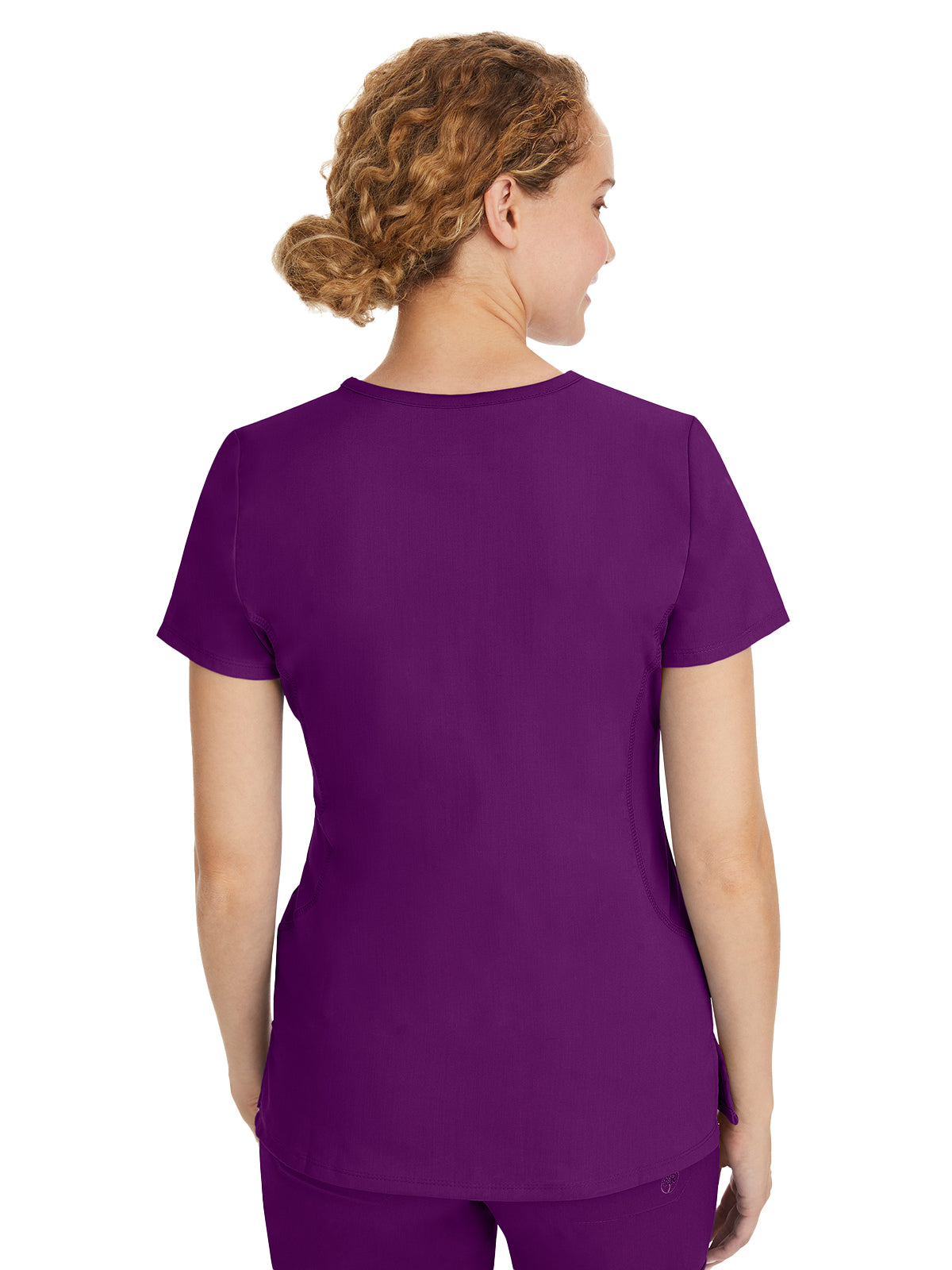 Women's Stylish V-Neck Top - 2245 - Eggplant