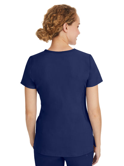 Women's Stylish V-Neck Top - 2245 - Navy