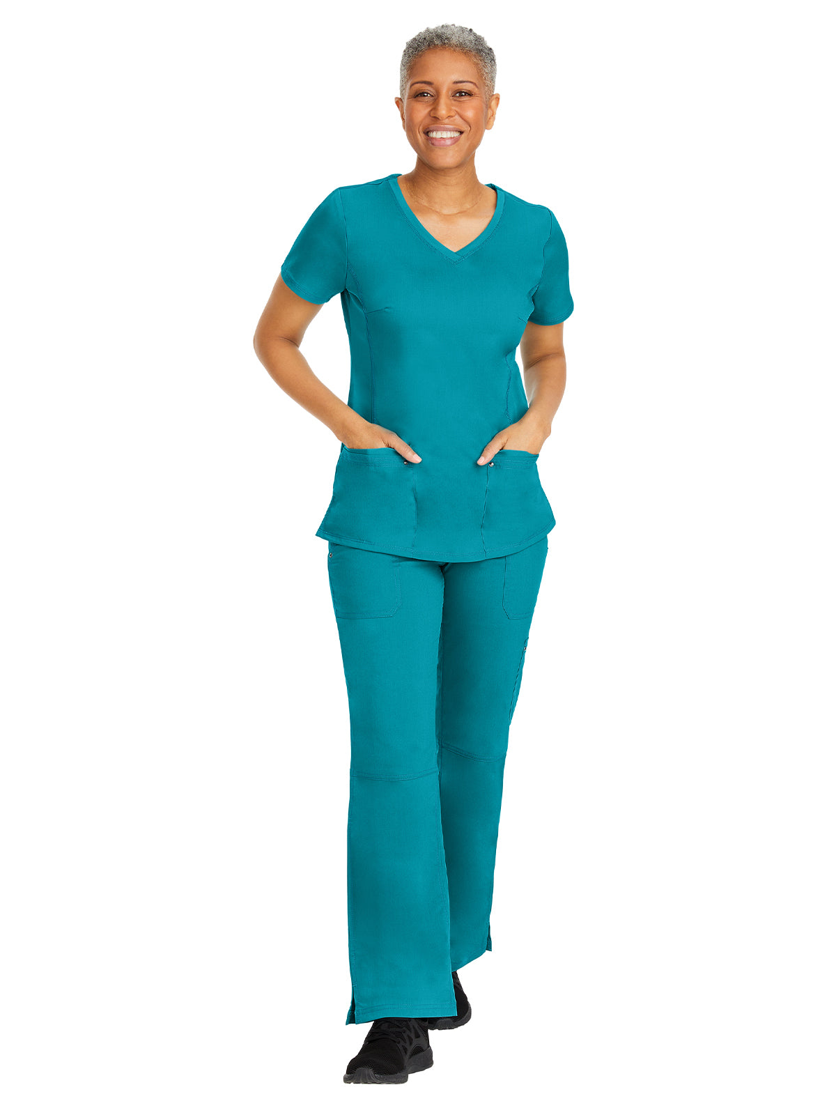 Women's Stylish V-Neck Top - 2245 - Teal