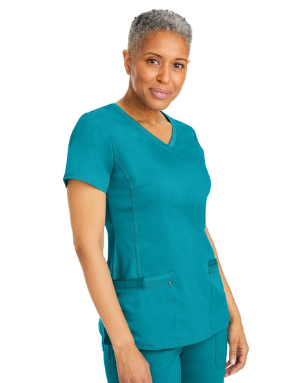 Women's Stylish V-Neck Top - 2245 - Teal