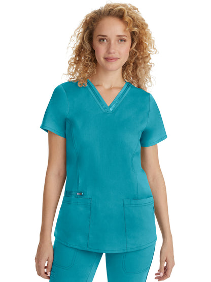 Women's Ribbon Trim Top - 2278 - Teal