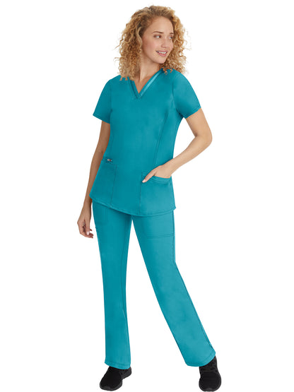 Women's Ribbon Trim Top - 2278 - Teal