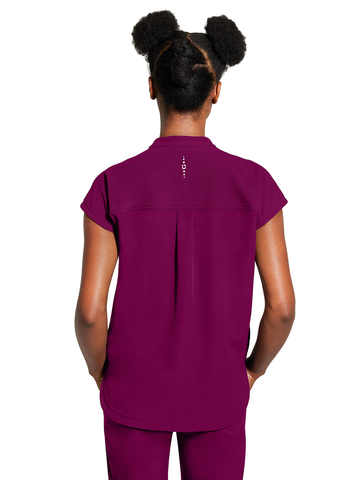 Women's Mandarin Collar Top - 2286 - Wine