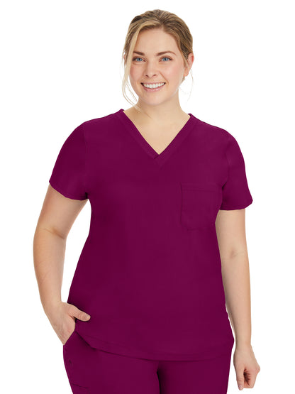 Women's Two-Way Stretch Fabric Top - 2321 - Wine