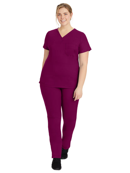 Women's Two-Way Stretch Fabric Top - 2321 - Wine