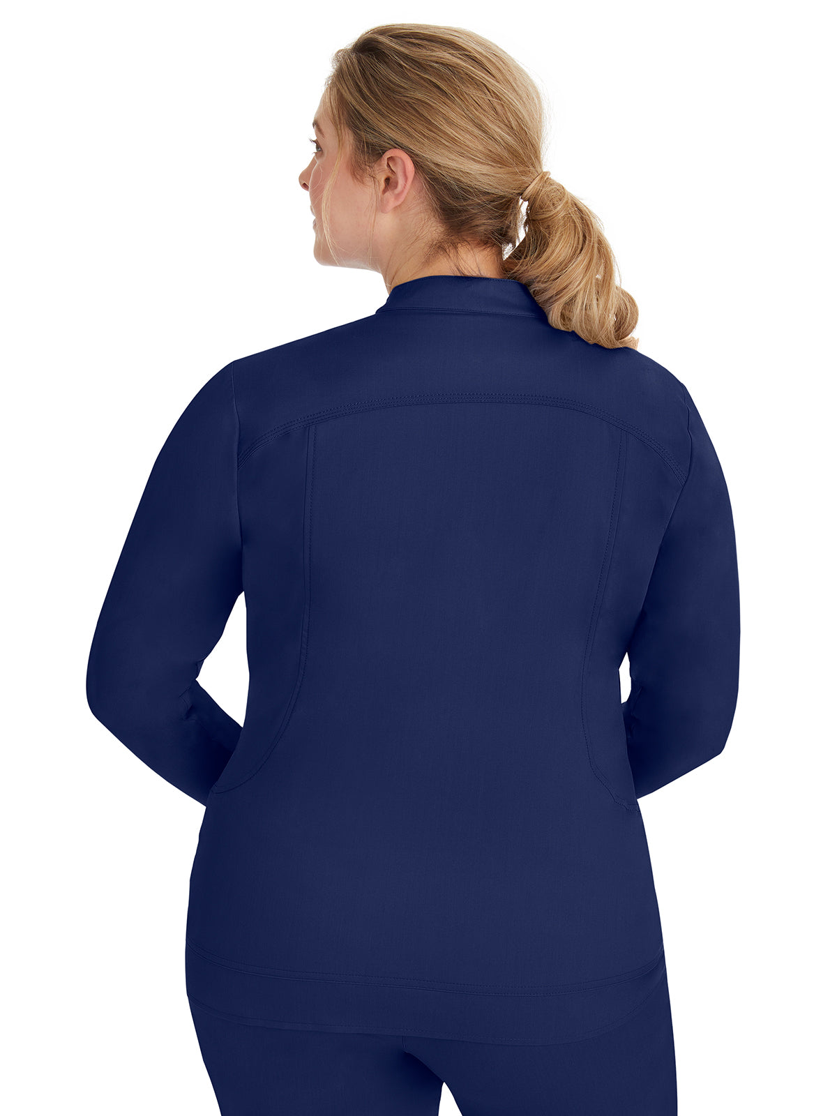 Women's Mandarin Collar Scrub Jacket - 5038 - Navy