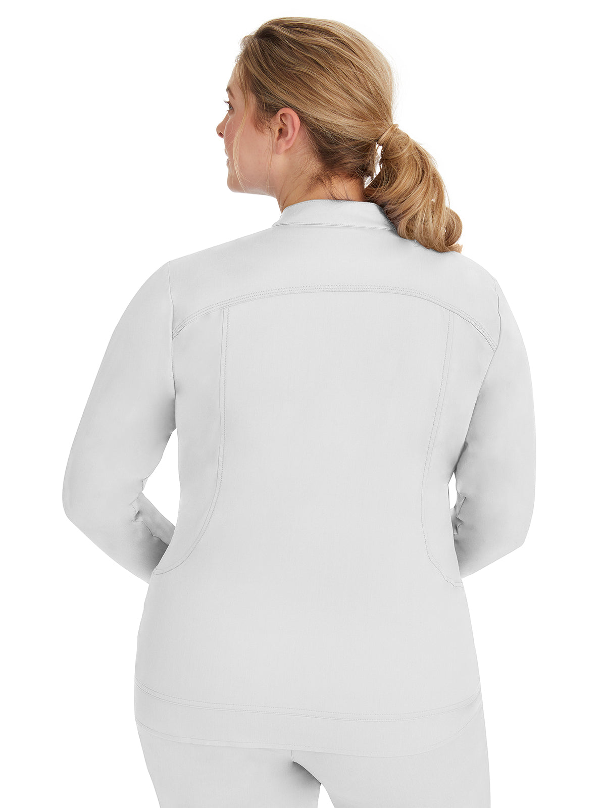 Women's Mandarin Collar Scrub Jacket - 5038 - White