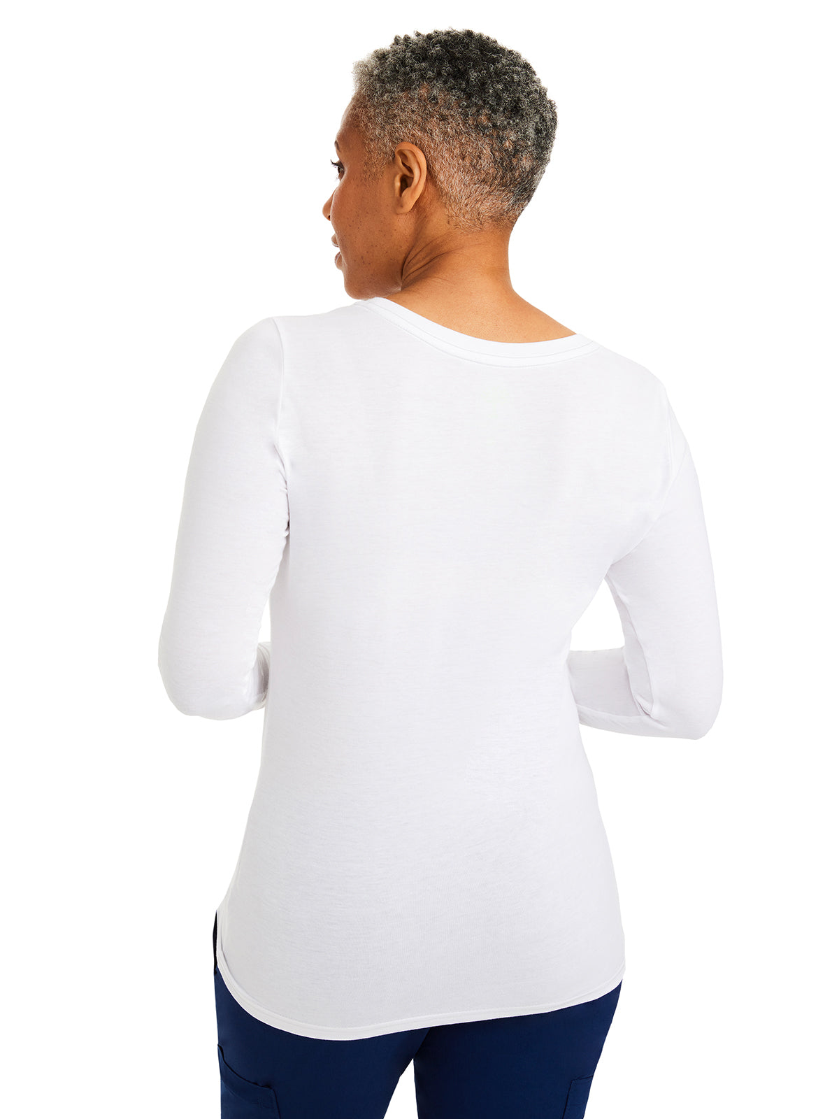 Women's Long Sleeve Underscrub Tee - 5047 - White