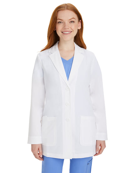 Women's Notched Collar Lab Coat - 5053 - White
