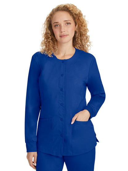 Women's Snap-Front Scrub Jacket - 5063 - Galaxy Blue