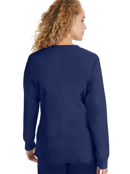 Women's Snap-Front Scrub Jacket - 5063 - Navy