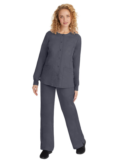 Women's Snap-Front Scrub Jacket - 5063 - Pewter