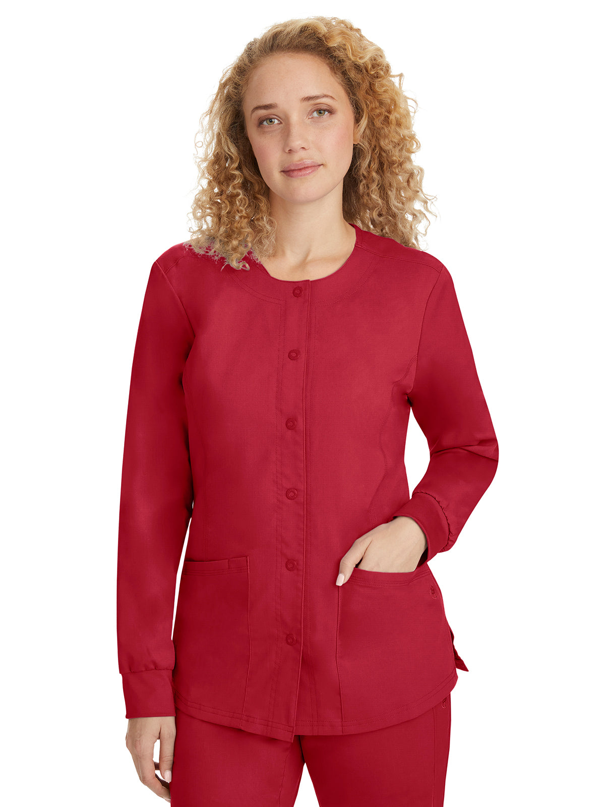 Women's Snap-Front Scrub Jacket - 5063 - Red