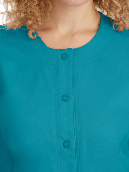 Women's Snap-Front Scrub Jacket - 5063 - Teal