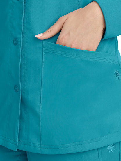 Women's Snap-Front Scrub Jacket - 5063 - Teal