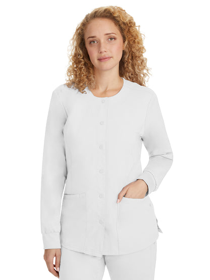 Women's Snap-Front Scrub Jacket - 5063 - White