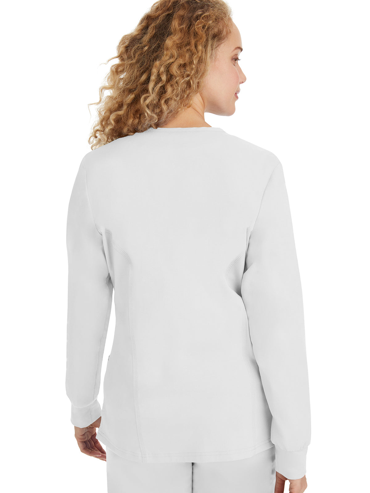 Women's Snap-Front Scrub Jacket - 5063 - White