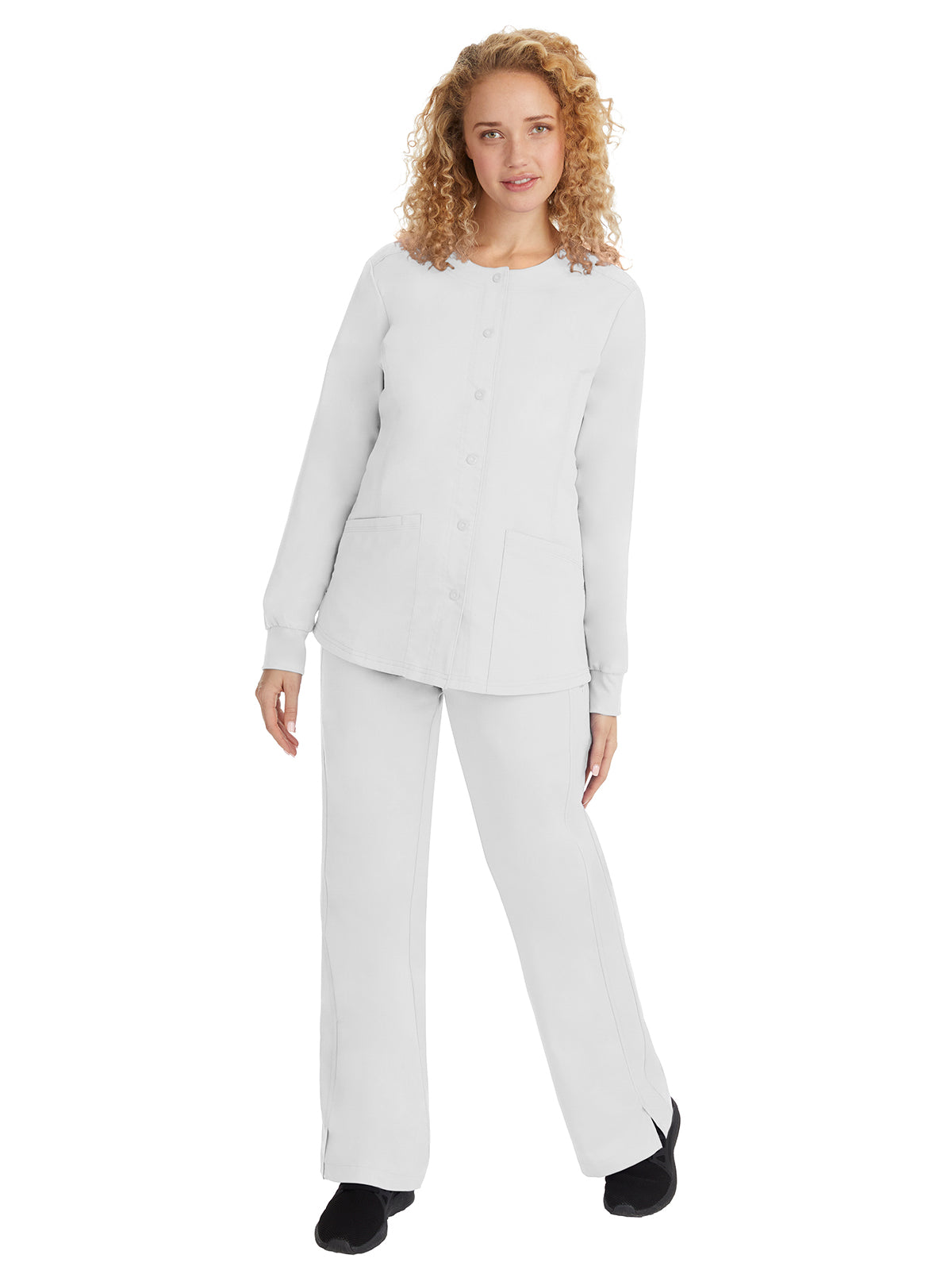 Women's Snap-Front Scrub Jacket - 5063 - White