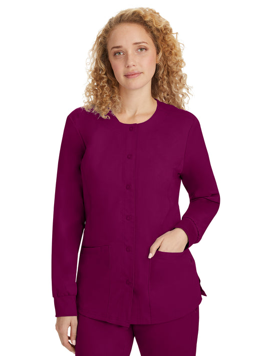 Women's Snap-Front Scrub Jacket - 5063 - Wine