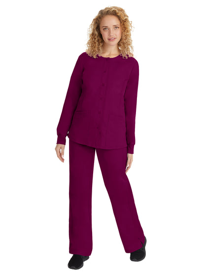 Women's Snap-Front Scrub Jacket - 5063 - Wine