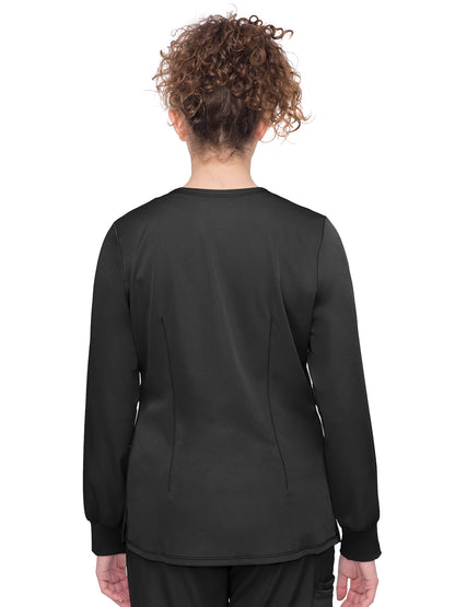 Women's Snap Front Scrub Jacket - 5500 - Black