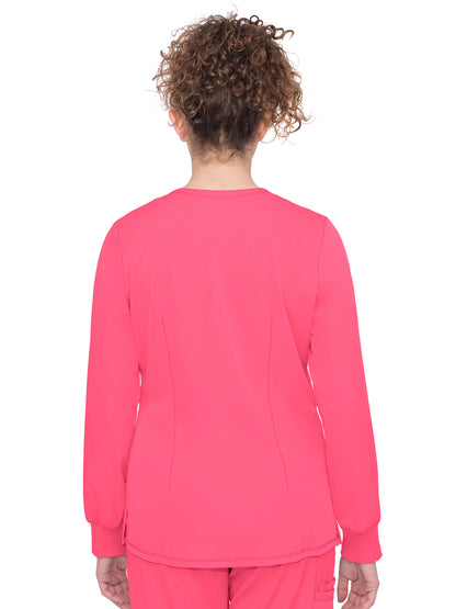 Women's Snap Front Scrub Jacket - 5500 - Carnation Pink