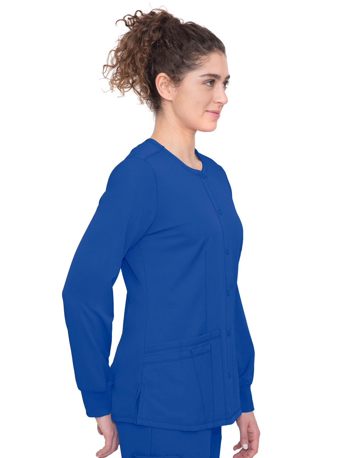Women's Snap Front Scrub Jacket - 5500 - Galaxy Blue