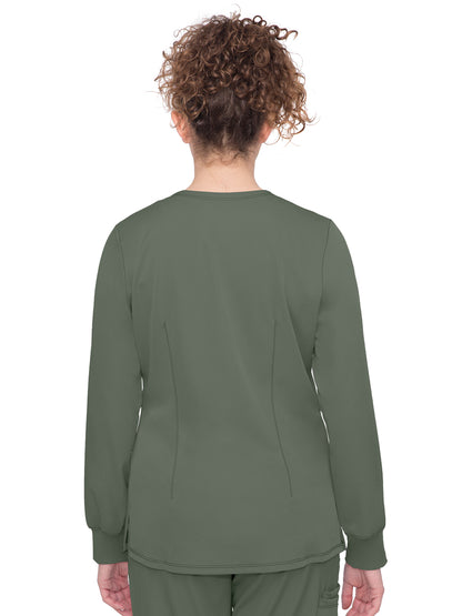 Women's Snap Front Scrub Jacket - 5500 - Olive