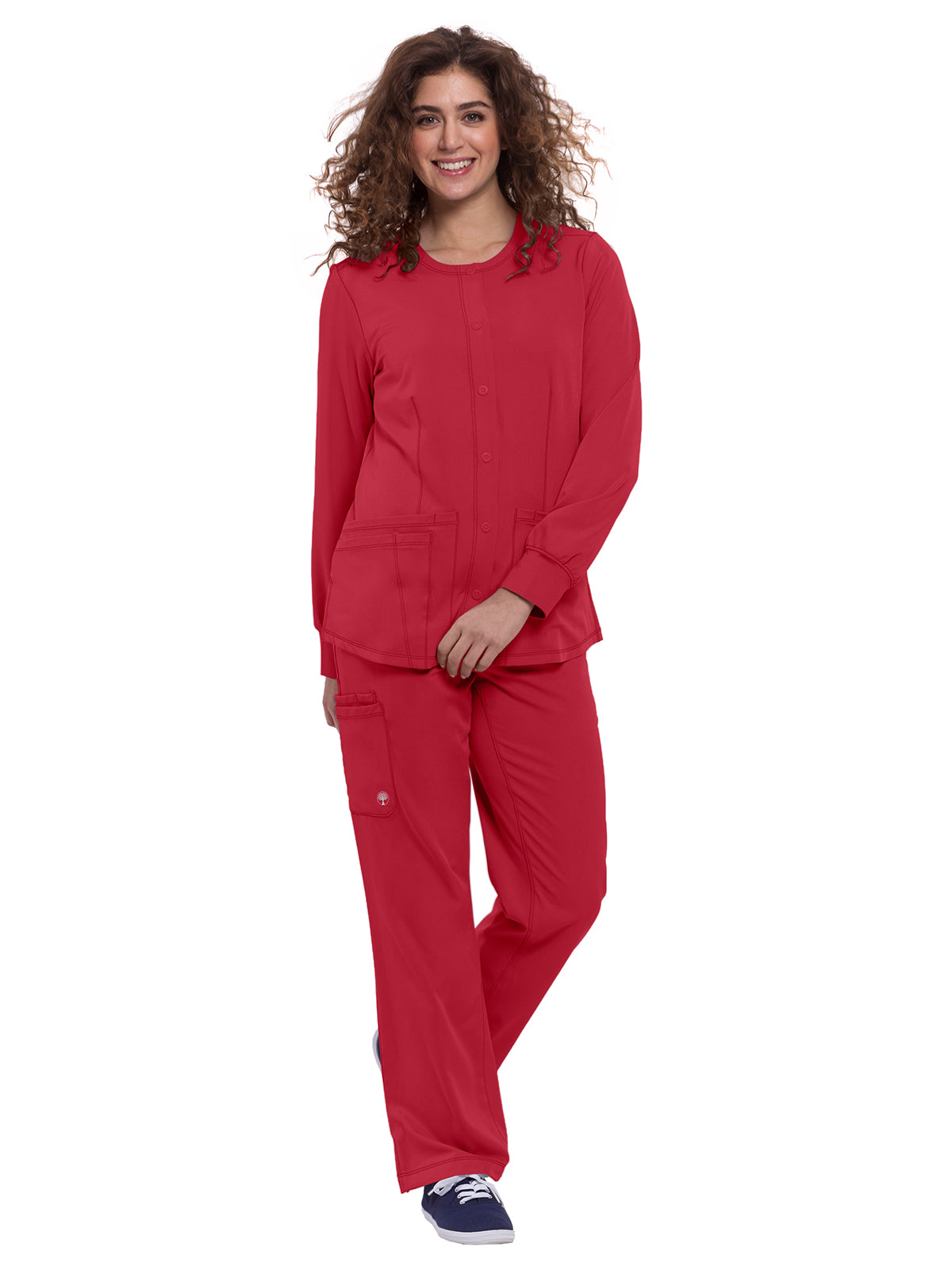 Women's Snap Front Scrub Jacket - 5500 - Red