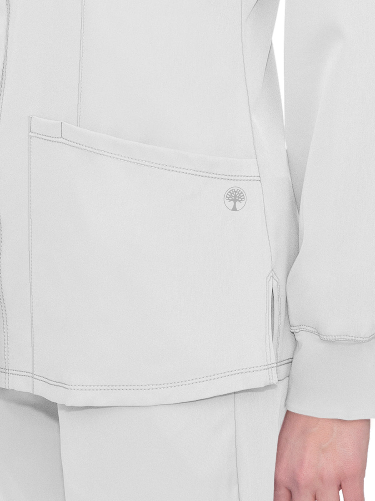 Women's Snap Front Scrub Jacket - 5500 - White