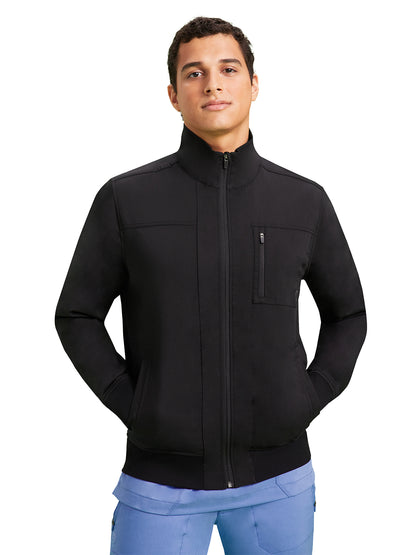 Men's Rib-Knit Scrub Jacket - 5530 - Black