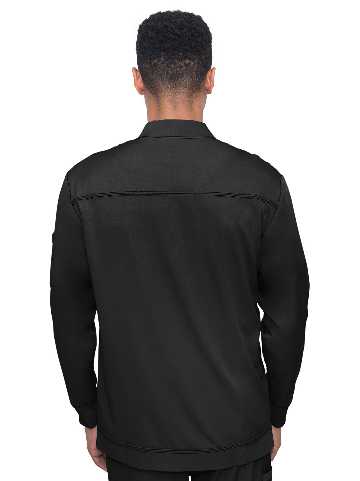 Men's Zip Closure Scrub Jacket - 5590 - Black