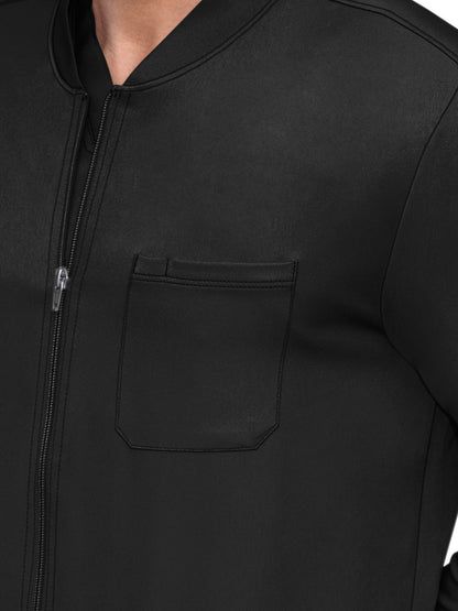 Men's Zip Closure Scrub Jacket - 5590 - Black