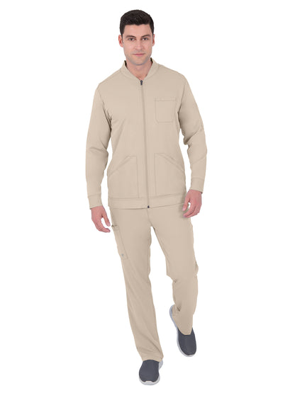 Men's Zip Closure Scrub Jacket - 5590 - Khaki