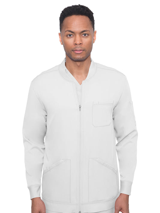 Men's Zip Closure Scrub Jacket - 5590 - White