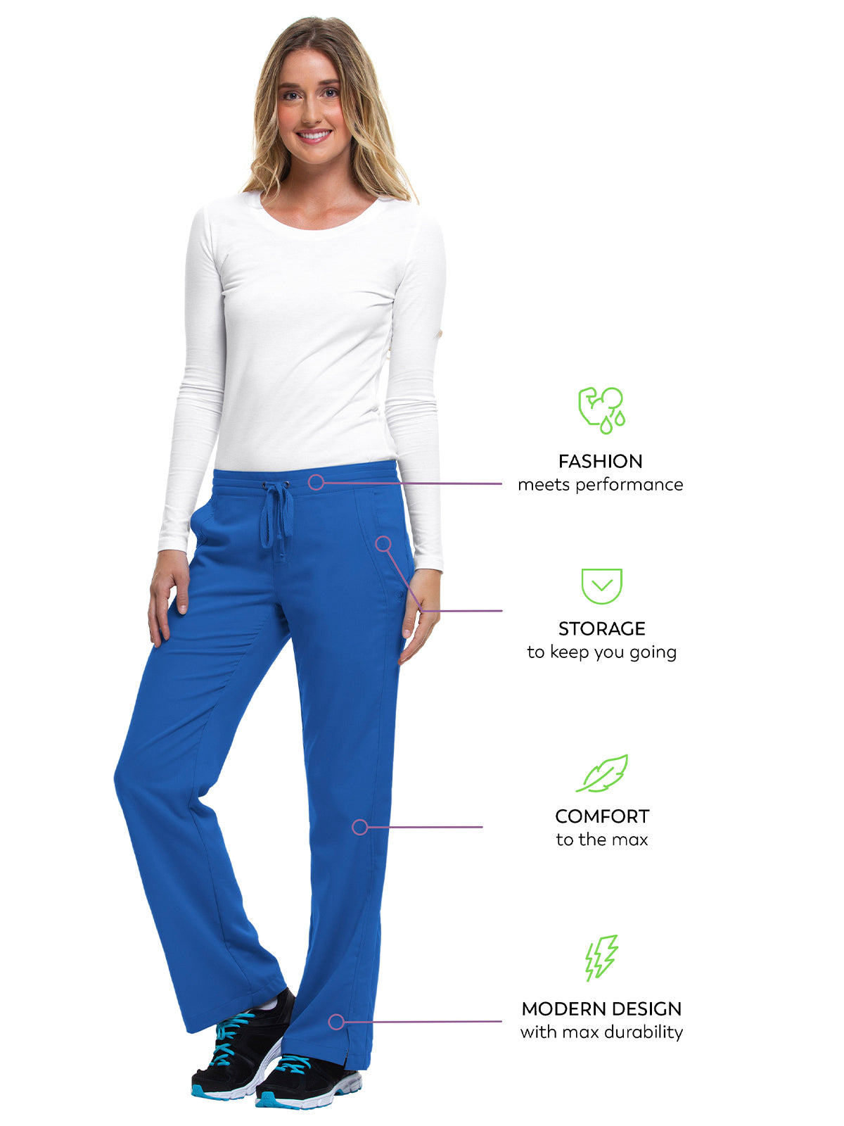 Women's Flat Front Pant - 9095 - Galaxy Blue