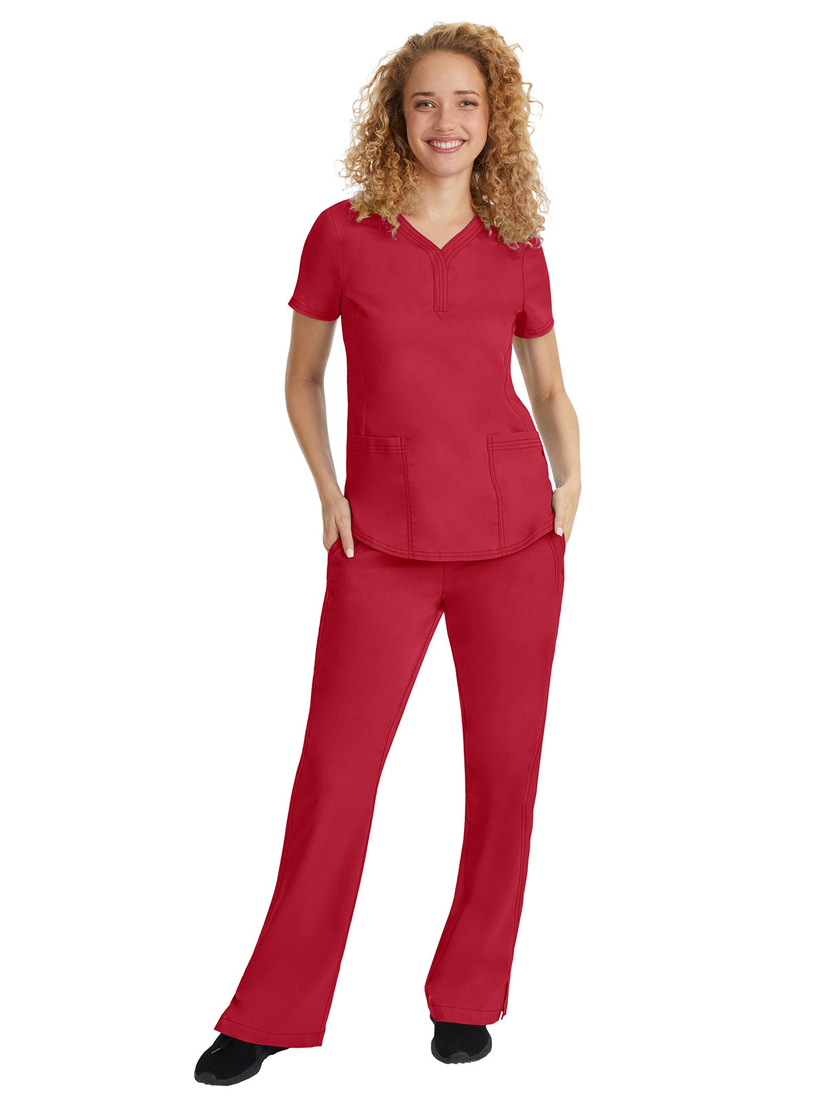 Women's Flat Front Pant - 9095 - Red