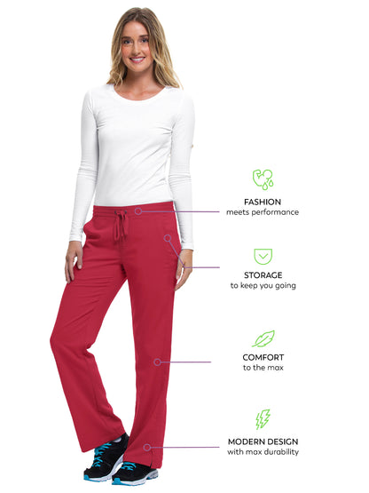 Women's Flat Front Pant - 9095 - Red