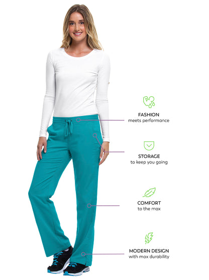 Women's Flat Front Pant - 9095 - Teal