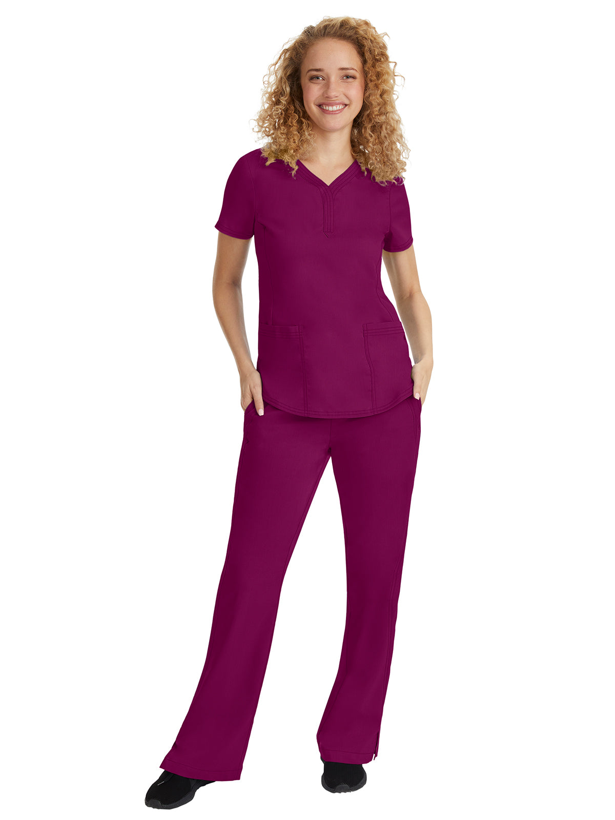 Women's Flat Front Pant - 9095 - Wine