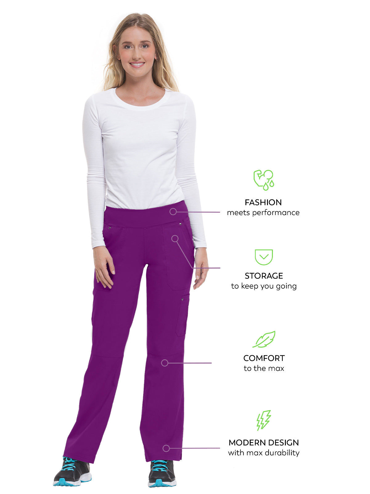 Women's Yoga Waistband Pant - 9133 - Eggplant