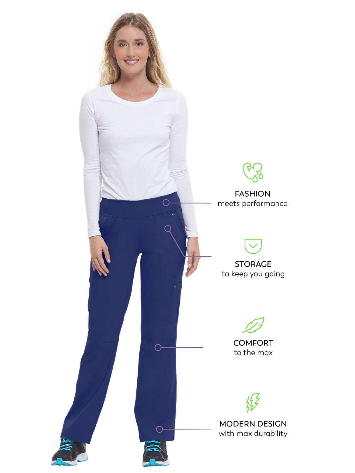 Women's Yoga Waistband Pant - 9133 - Navy