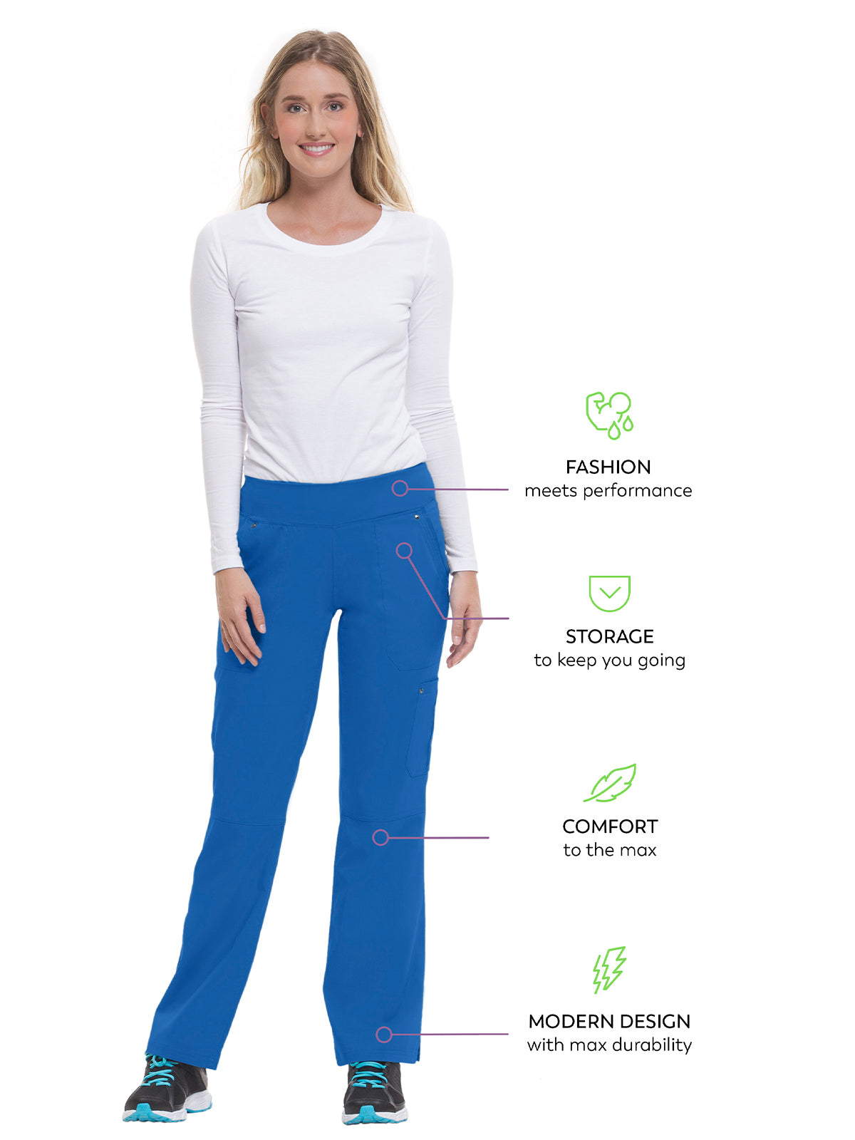 Women's Yoga Waistband Pant - 9133 - Royal