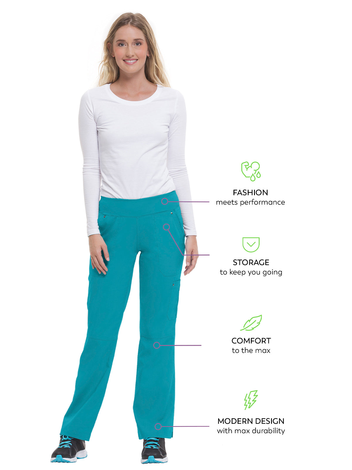 Women's Yoga Waistband Pant - 9133 - Teal