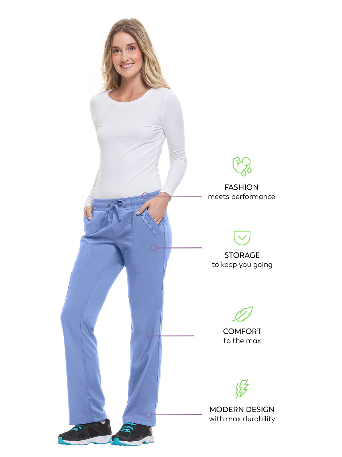 Women's Elastic Waistband Pant - 9139 - Ceil