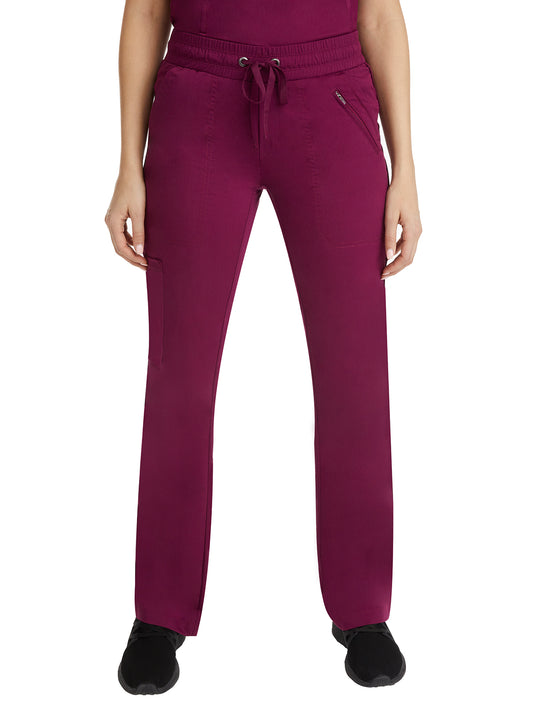 Women's Elastic Waistband Pant - 9139 - Wine