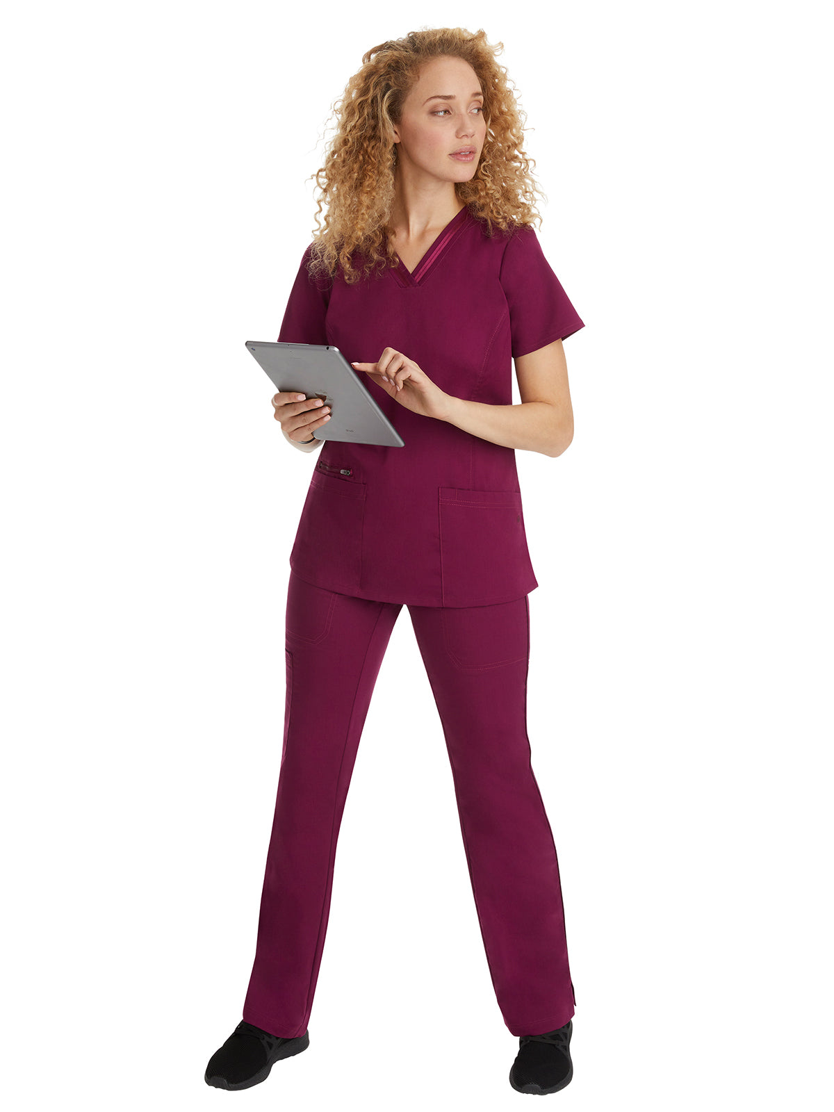 Women's Elastic Waistband Pant - 9139 - Wine