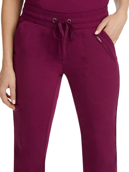 Women's Elastic Waistband Pant - 9139 - Wine