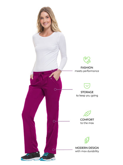 Women's Elastic Waistband Pant - 9139 - Wine