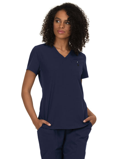 Women's 1-Pocket Tuck-In Ready to Work Scrub Top - 1010 - Navy